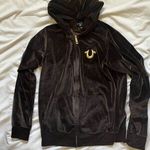 True Religion track suit Brown velvet gold details